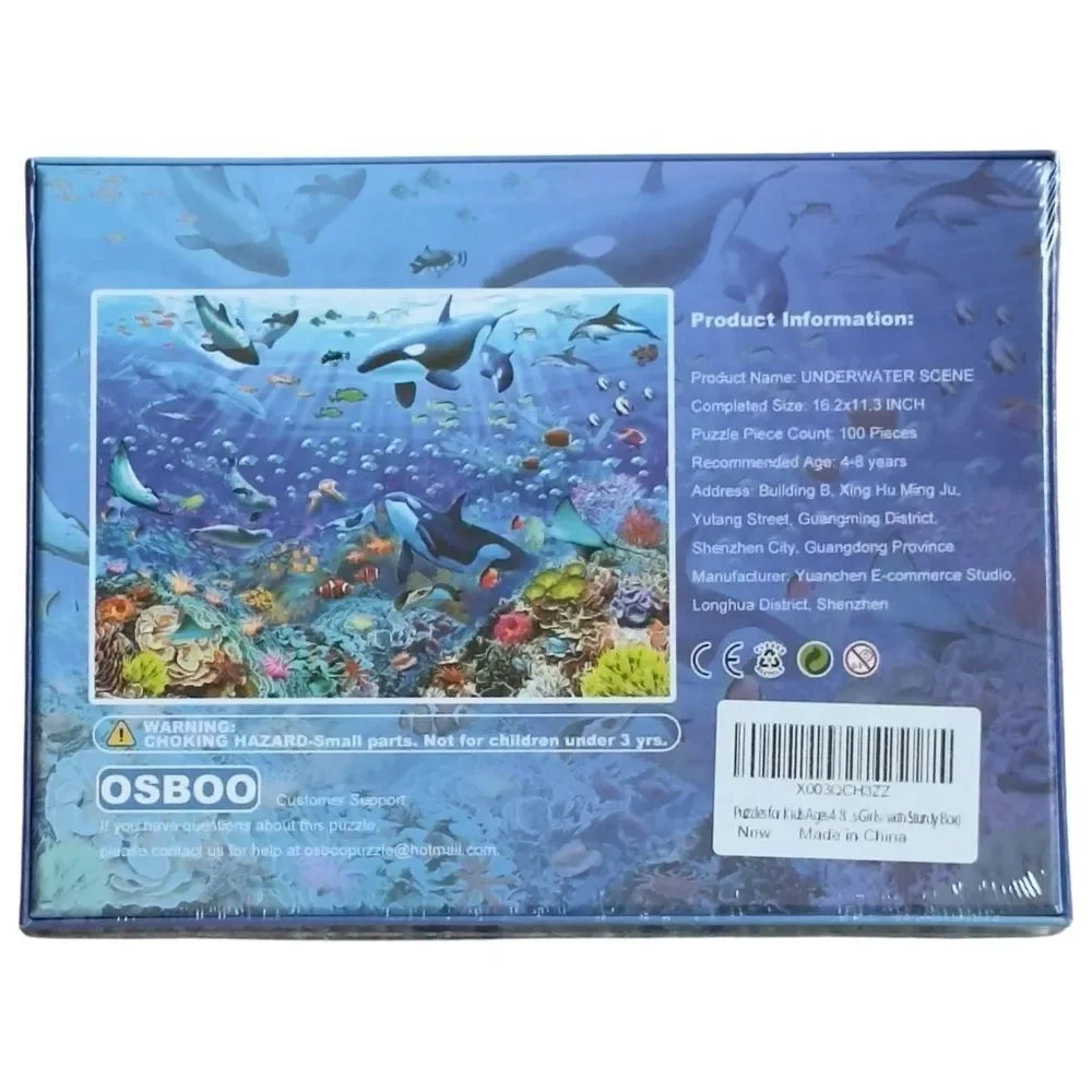 Osboo 100 Piece Kids Jigsaw Puzzle Underwater Ocean Scene. NEW.